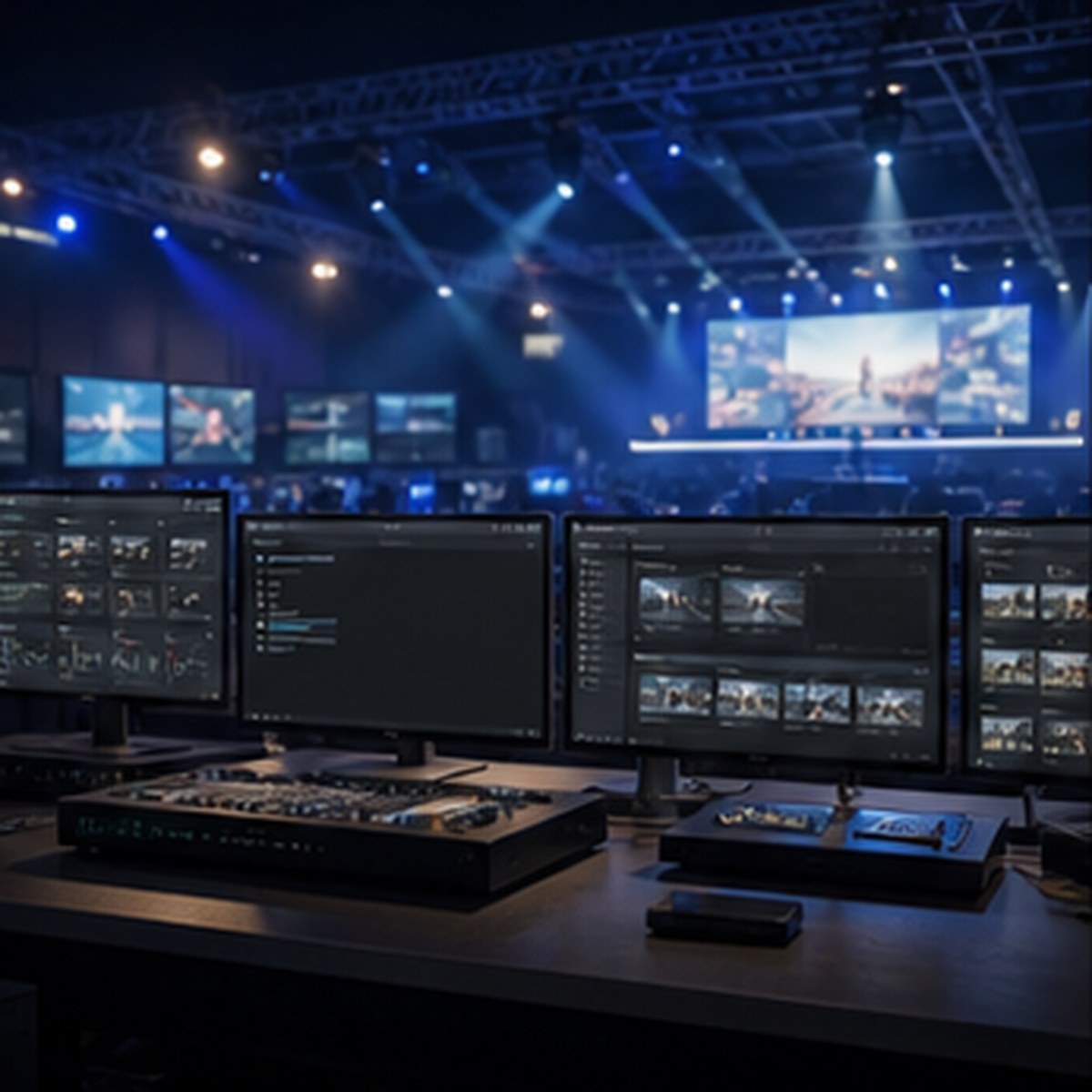 Live event control room prepared for remote broadcast handover